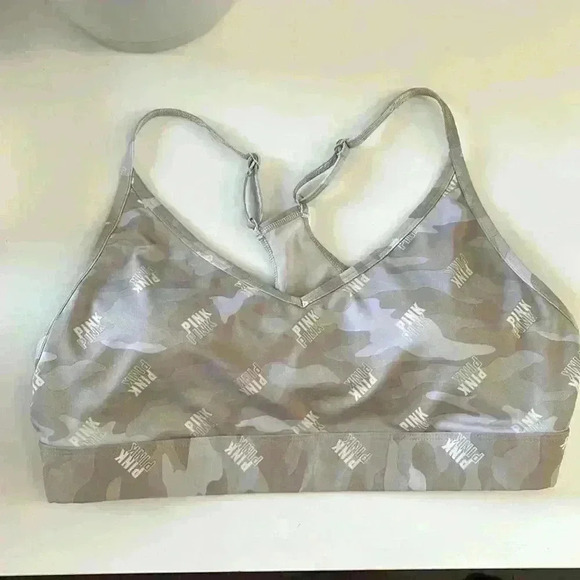 NWOT VS PINK Ultimate Lightly Lined Sports Bra Camo XL extra large - Picture 4 of 7